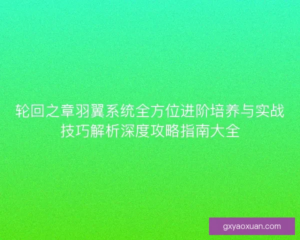 轮回之章羽翼系统全方位进阶培养与实战技巧解析深度攻略指南大全
