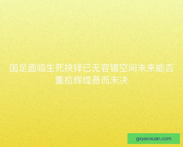 国足面临生死抉择已无容错空间未来能否重拾辉煌悬而未决