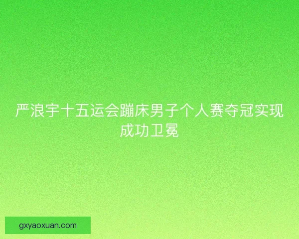 严浪宇十五运会蹦床男子个人赛夺冠实现成功卫冕